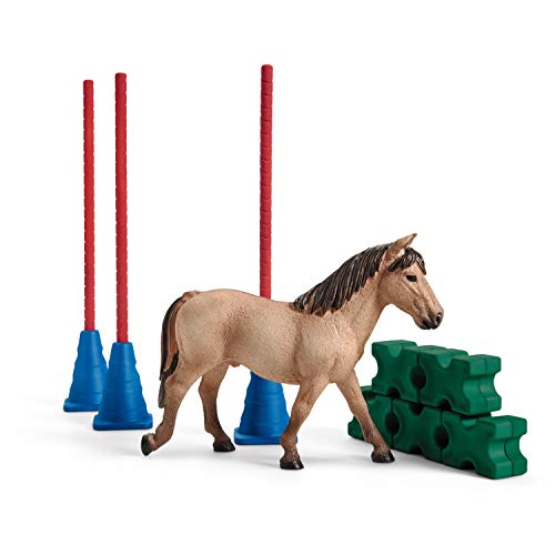 schleich 42483 Pony Slalom, ab 3 Jahren, FARM WORLD - Spielset, 12 Teile von SCHLEICH