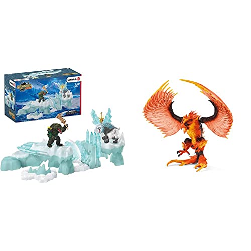 SCHLEICH 42497 Eldrador Creatures Spielset - Angriff auf die Eisfestung, Spielzeug ab 7 Jahren & 42511 Eldrador Creatures Spielfigur - Feueradler, Spielzeug ab 7 Jahren von SCHLEICH