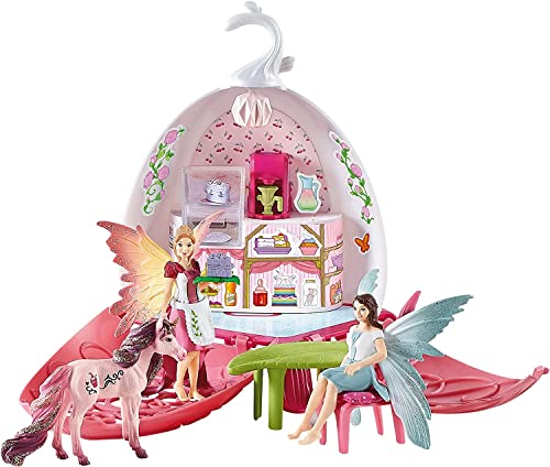 schleich BAYALA 42526 Elfencafé-Blüte - 21-Teiliges Magisches Fee und Einhorn Spielset mit Puppenhaus und Zubehör, Magisches Figuren Einhorn Spielzeug von 5-12 Jahre von SCHLEICH