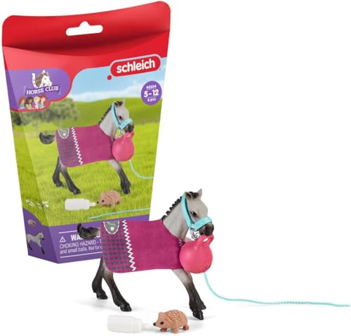 schleich HORSE CLUB 42534 Spielset mit Fohlen - Pferde Spielzeug Set mit Abnehmbarer Decke, Flasche und Ball für Fantasievolles Spiel - Bauernhof Spielzeug ab 5 von SCHLEICH