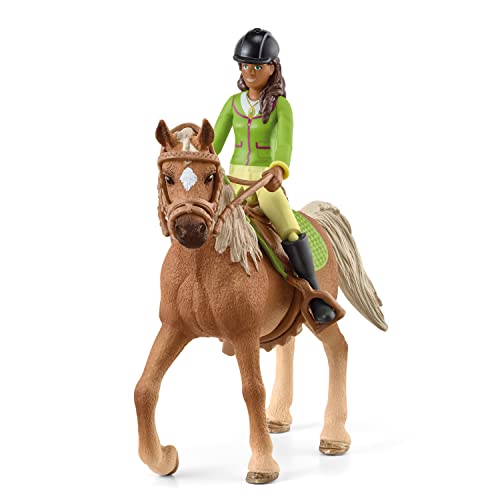 schleich HORSE CLUB 42542 Sarah und Mystery - Pferde Spielzeug Set mit Abnehmbarem Sattel und Zaumzeug Pferd und Abnehmbare Mädchenfigur - Bauernhof Spielzeug für Jungen und Mädchen ab 5 von SCHLEICH