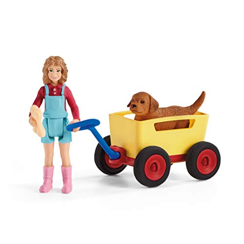 schleich 42543 Bollerwagen-Ausflug, für Kinder ab 3+ Jahren, FARM WORLD - Spielset von SCHLEICH