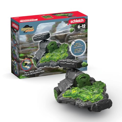 schleich 42665 Stein Düsenjet Fahrzeug mit Mini Creature, ab 7 Jahren, ELDRADOR CREATURES - Spielset, 15 Teile von SCHLEICH