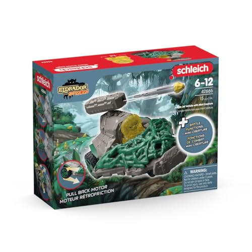 schleich 42666 Dschungel Düsenjet Fahrzeug mit Mini Creature, ab 7 Jahren, ELDRADOR CREATURES - Spielset, 15 Teile von SCHLEICH