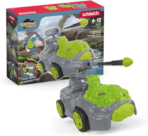 schleich 42670 Stein-Crashmobil mit Mini Creature, ab 7 Jahren, ELDRADOR CREATURES - Spielset, 17 Teile von SCHLEICH