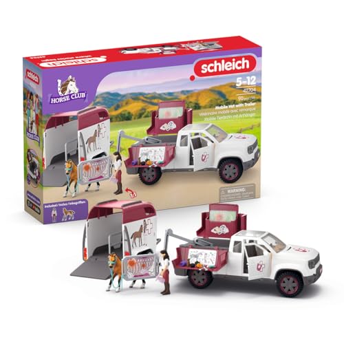 schleich 42704 Mobile Tierärztin mit Anhänger, ab 5 Jahren, HORSE CLUB - Spielset, 90 Teile von SCHLEICH