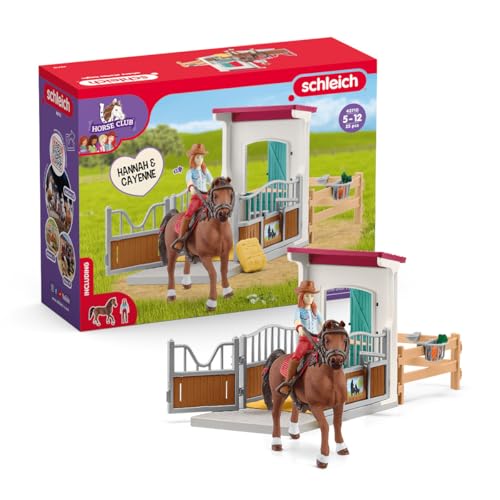 schleich 42710 Horse Box with Hannah & Cayenne, ab 5 Jahren, HORSE CLUB - Spielset, 25 Teile, exklusiv bei Amazon, Black von SCHLEICH