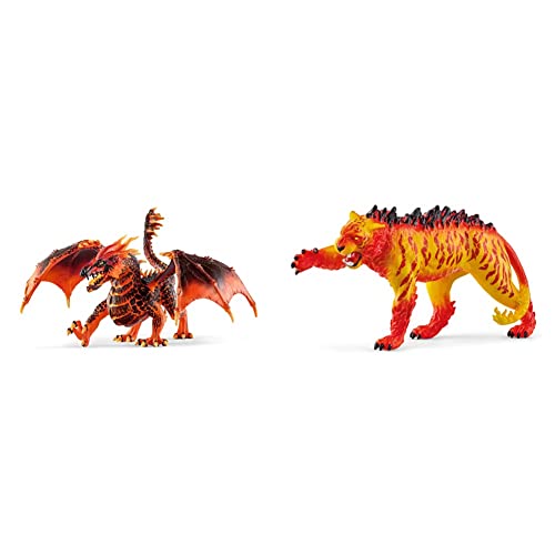 SCHLEICH 70138 - Lavadrache & 70148 Spielfigur - Lavatiger Mehrfarbig von SCHLEICH