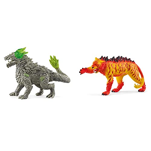 SCHLEICH 70149 spielfigur - Steindrache & 70148 Spielfigur - Lavatiger Mehrfarbig von SCHLEICH