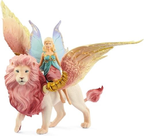 schleich 70714 BAYALA Elfe auf geflügeltem Löwen mit beweglichen Teilen, abnehmbare Elfen-Figur, Spielzeug für Kinder ab 5 Jahren von SCHLEICH