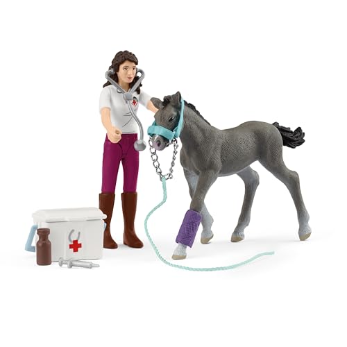 SCHLEICH Spielgebäude Horse Club Mrs. Kramer mit Fohlen von SCHLEICH