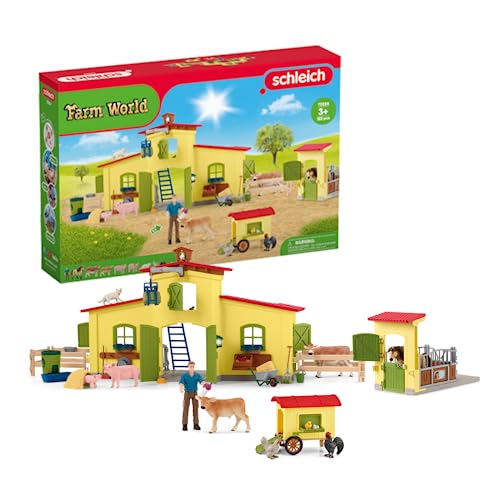 schleich 72224 | FARM WORLD Farm mit Hühnerstall und Pferdebox | schleich Tiere Set | Bauernhof Spielzeug ab 3 Jahre | schleich Set aus 123 Teilen mit schleich Zubehör | exklusiv bei Amazon von SCHLEICH