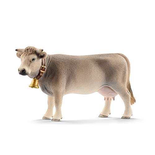 schleich 13874 Braunvieh Kuh, ab 3 Jahren, FARM WORLD - Spielfigur, 4 x 13 x 8 cm von SCHLEICH