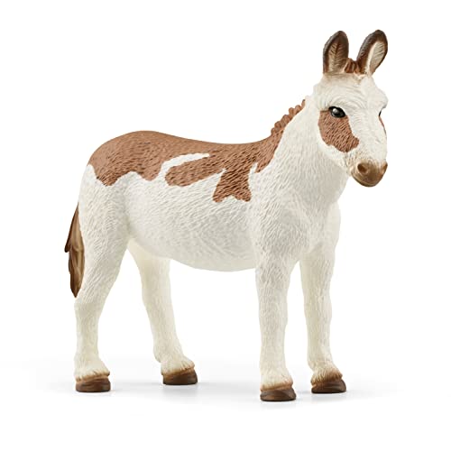 schleich FARM WORLD | Amerikanischer Esel gefleckt 13961 | schleich Spielfigur | detailgetreue Tierfiguren | tolles Geschenk für Jungen und Mädchen | Bauernhof Spielzeug ab 3 Jahre | 14 x 4 x 12 cm von SCHLEICH