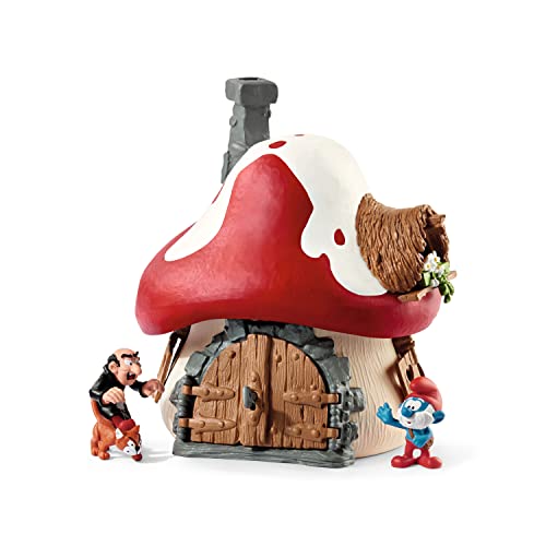 schleich 20803 Schlumpf Haus mit 2 Figuren, für Kinder ab 3+ Jahren, The Smurfs - Pre School Smurfs Figurines von SCHLEICH