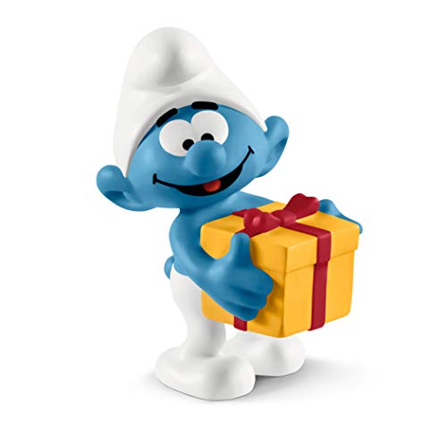 schleich 20816 Schlumpf mit Geschenk, für Kinder ab 3+ Jahren, The Smurfs - Spielfigur von SCHLEICH