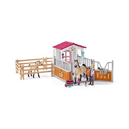 schleich 42369 Pferdebox mit Arabern und Pferdepflegerin, für Kinder ab 5 Jahren, Horse Club - Spielset von SCHLEICH