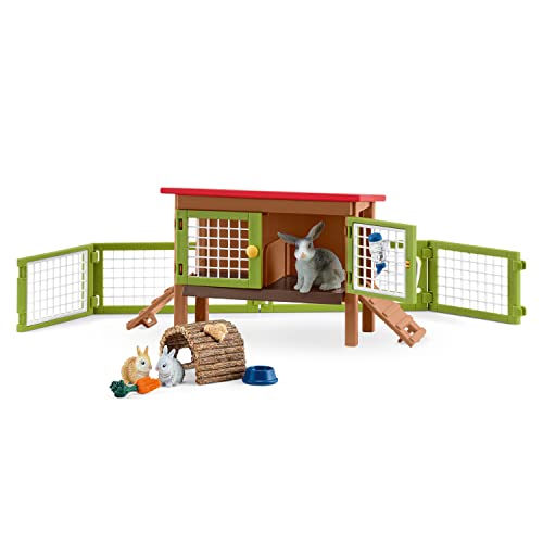 schleich 42420 Kaninchenstall, für Kinder ab 3+ Jahren, FARM WORLD - Spielset von SCHLEICH