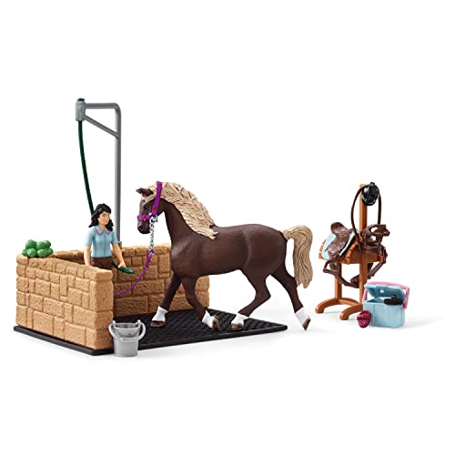 schleich 42438 Waschplatz mit HORSE CLUB Emily & Luna, für Kinder ab 5-12 Jahren, HORSE CLUB - Spielset von SCHLEICH