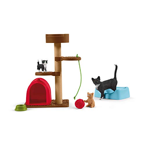 schleich 42501 Spielspaß für niedliche Katzen, für Kinder ab 3+ Jahren, FARM WORLD - Spielset von SCHLEICH