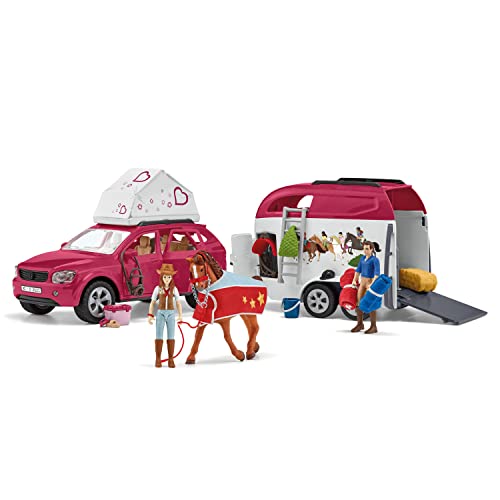 schleich 42535 Abenteuer mit Auto und Pferdeanhänger, für Kinder ab 5-12 Jahren, HORSE CLUB - Spielset von SCHLEICH