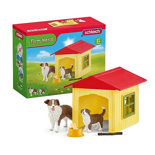 schleich 42573 Hundehütte, für Kinder ab 3+ Jahren, FARM WORLD - Spielset von SCHLEICH