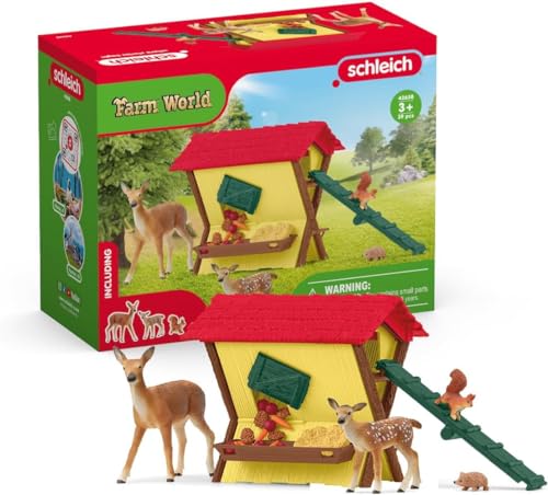 schleich 42658 Fütterung der Waldtiere, ab 3 Jahren, FARM WORLD - Spielset, 39 Teile von SCHLEICH