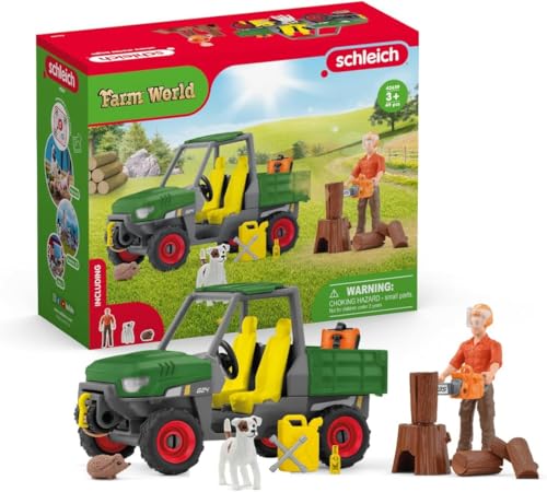 schleich 42659 Waldbauer mit Fahrzeug, ab 3 Jahren, FARM WORLD - Spielset, 49 Teile von SCHLEICH