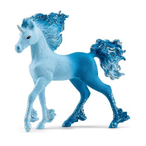 schleich 70758 Elementa Wasserflammeneinhorn Fohlen, für Kinder ab 5-12 Jahren, BAYALA - Spielfigur, 3.4 inch, Mehrfarbig/Meereswellen (Ocean Tides) von SCHLEICH