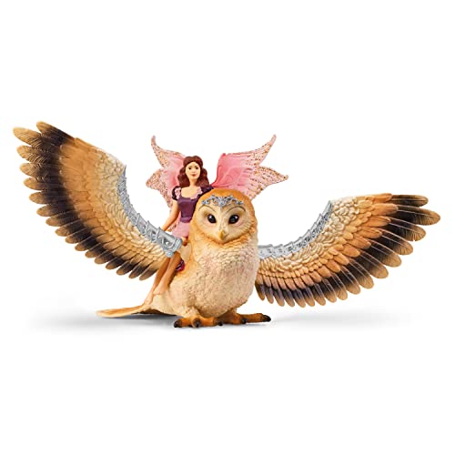 schleich BAYALA 70789 Fliegende Fee mit Funkel Eule Spielset - Zauberhafte Fee und Eulen Figur, Fantasievolles Eule und Elfen Spielset, Figuren Set ab 5 Jahren von SCHLEICH