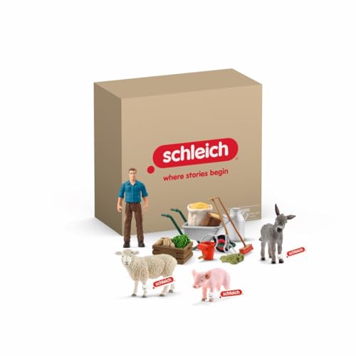 schleich 72287 Farm World Bundle Tierset "Tierfütterung", ab 3 Jahren, FARM WORLD - Spielset, 15 Teile, exklusiv bei Amazon von SCHLEICH