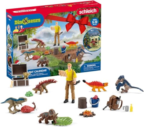 schleich 98984 Adventskalender 2023 DINOSAURS, ab 5 Jahren, DINOSAURS - Spielset, 24 Teile (FR/IT Version) von SCHLEICH