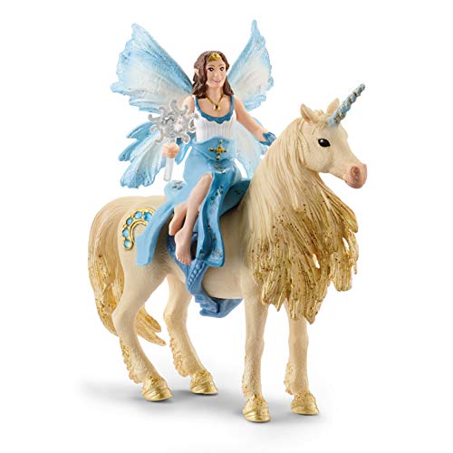 schleich BAYALA | Eyelas Ausritt auf Goldeinhorn 42508 | mit Sattel und Zepter | detailgetreue Figuren | tolles Geschenk für Mädchen und Jungen | Spielfigur ab 5 Jahren | Set aus 4 Teilen von SCHLEICH