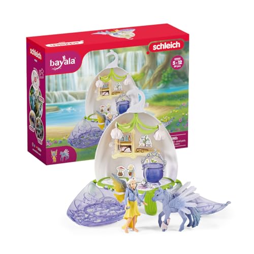 schleich BAYALA 42523 Elfentierklinik-Blüte - Magisches Spielhaus Fee und Einhorn Tierarzt Spielset, 14-Teiliges Figuren Einhorn Spielzeug von 5-12 Jahre von SCHLEICH