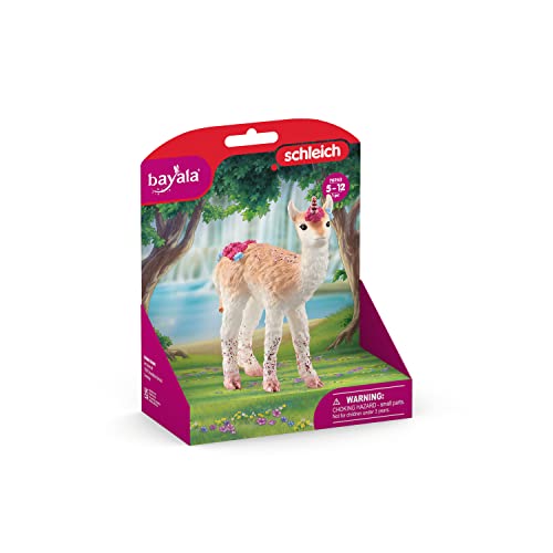 schleich BAYALA 70743 Mythisch Verziertes Rosa Lama Einhorn - Mit Glitzernden Details und Glänzendem Spiralhorn, Robustes und Fantasievolles Figuren Einhorn Spielzeug ab 5 von SCHLEICH