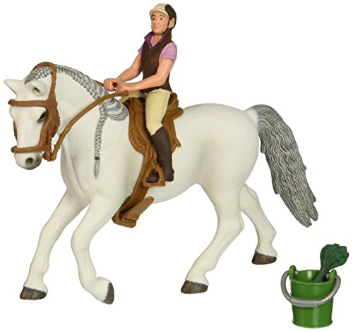 schleich HORSE CLUB 41433 Lipizzanerstute Pferde Spielset - Mit Realistischer Reiterinnen-Figur und Pferd mit Futtereimer, Sattel und mehr, Pferde Spielzeug für Jungen und Mädchen ab 5 Jahren von SCHLEICH