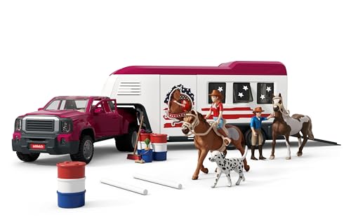 schleich HORSE CLUB | Lakeside Truck mit Anhänger 42705 | Set inkl. Truck, Pferdeanhänger, Pferdebox, Hannah, 2 Pferde, Hund & Zubehör | Pferdespielzeug & Geschenk ab 5 Jahren | 119-teiliges Set schleich HORSE CLUB | Lakeside Truck mit Anhänger 42705 | Set inkl. Truck, Pferdeanhänger, Pferdebox, Hannah, 2 Pferde, Hund & Zubehör | Pferdespielzeug & Geschenk ab 5 Jahren | 119-teiliges Set von SCHLEICH