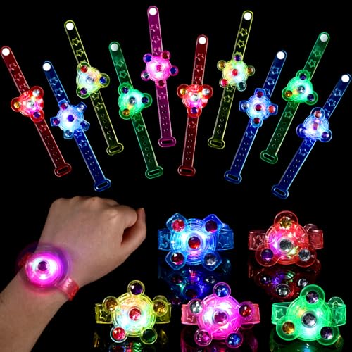 SCIONE 12 St.LED Leuchtarmbänder für Kinder Klassenzimmer Preise Party Geschenke für Kinder Geburtstag LED Leuchtspielzeug Partyartikel Fidget Armbänder von SCIONE