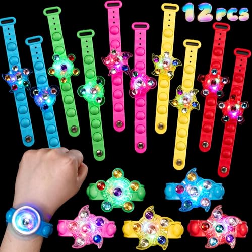 SCIONE 12 Stück LED Leuchtspielzeug Blinkende Armbänder in der Dunkelheit Party Zubehör Geschenke für Kinder Leuchtspielzeug Geburtstag Ostern Festival Party von SCIONE