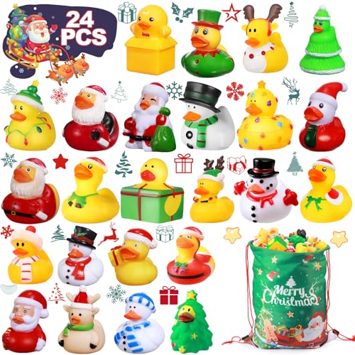 SCIONE 24 Stück Weihnachten Gummienten Kinder Badewannenspielzeug Niedliches Poolspielzeug für Babyparty Klassenzimmer, Geschenk SCIONE 24 Stück Weihnachten Gummienten Kinder Badewannenspielzeug Niedliches Poolspielzeug für Babyparty Klassenzimmer, Geschenk von SCIONE