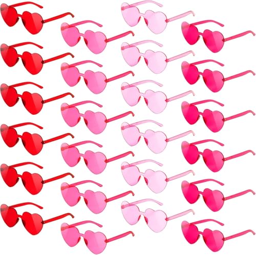 SCIONE 24er Partybrillen Herz Sonnenbrille für Kinder Partybrille Festival Brille für Geburtstag, Strand, Pool, Geschenke, Partyzubehör von SCIONE