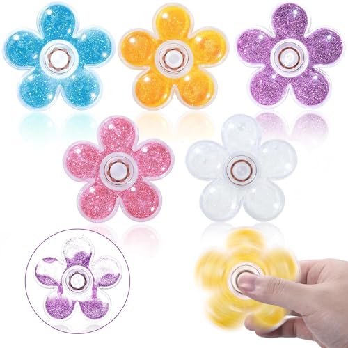 SCIONE 5er Glitzer Fidget Spinner Glitzerndes Fidget Toys Stress Angst ADHD Entlastung Geschenke für Kinder und Erwachsene von SCIONE