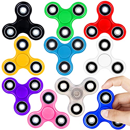 SCIONE Fidget Spinner Bulk 10 Stück, Tri-Spinner, Anti-Angst Fokus, Finger Fidget Spinner, Anti Angst Spielzeug, Geschenke für Erwachsene, Kinder, Partygeschenke von SCIONE