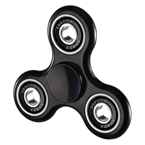 SCIONE Fidget Spinner Metall Hand Spinner Finger Toys Anti Stress Angst ADHD Relief Fidgets Spielzeug Geschenke für Kinder L-Schwarz von SCIONE