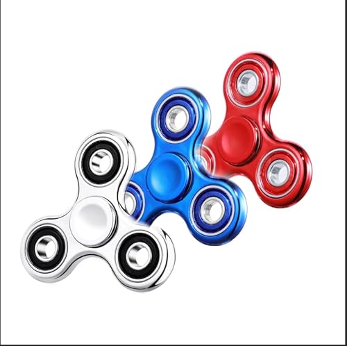 SCIONE Fidget Spinner Metall Spinner Anti Stress Angst Spielzeug ADHD Relief Fidgets Spielzeug für Kinder Gold Lila Rot von SCIONE