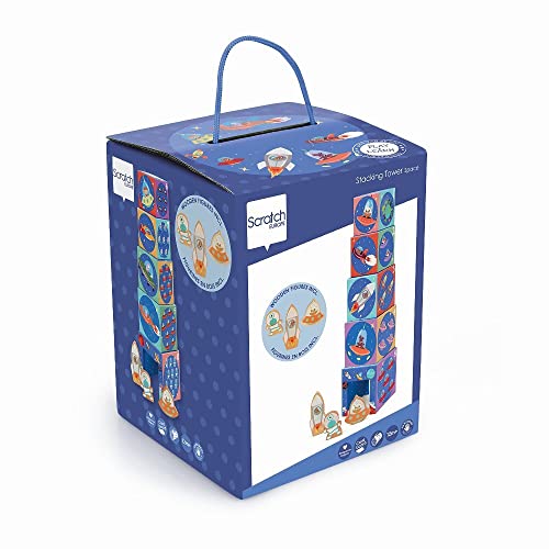 SCRATCH 276181228 Stapelturm Pyramide mit 3 Holztieren, Motiv: Weltraum, ab 12 Monaten SCRATCH 276181228 Stapelturm Pyramide mit 3 Holztieren, Motiv: Weltraum, ab 12 Monaten von Scratch Europe