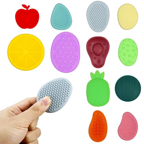 12 Stück Fidget Toys Sensory Stones, Sensorik Anti Stress Spielzeug, Stimming Toys Autism, Stressberuhigendes Spielzeug Für Kinder Erwachsene von SCROLIEY