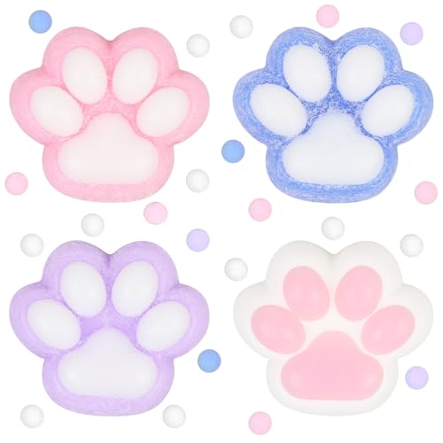 4 Stück Cat Paw Anti Stress Bälle, Squeeze Spielzeug, Anti Stress Taba Squishy Pfote, Katzenpfotenspielzeug aus weichem Fell, Stressabbau Fidget Toys für Kinder und Erwachsene 4 Stück Cat Paw Anti Stress Bälle, Squeeze Spielzeug, Anti Stress Taba Squishy Pfote, Katzenpfotenspielzeug aus weichem Fell, Stressabbau Fidget Toys für Kinder und Erwachsene von SCROLIEY