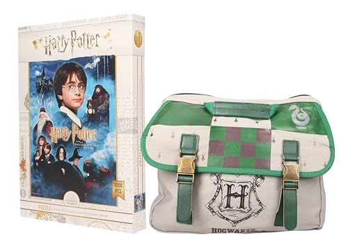 SD TOYS Geschenkset, Harry Potter, Puzzle, 1000 Teile, Stein der Weisen + Stofftasche aus Segeltuch mit Innenfächern von SD TOYS