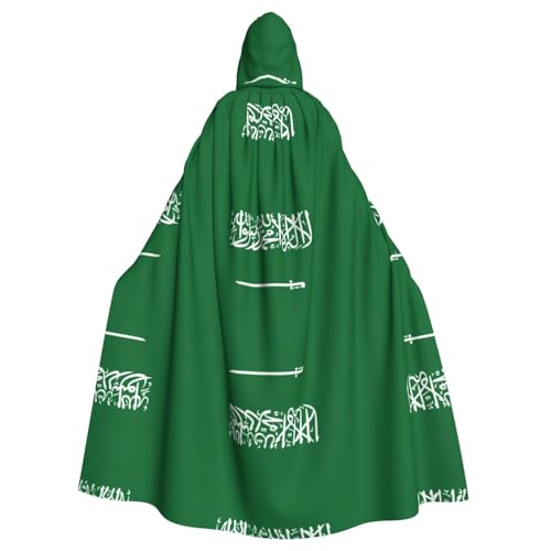 SDEGTHO Flagge von Saudi-Arabien, Erwachsenen-Kapuzenumhang, Halloween-Hexenkostüm für Damen und Herren, Cosplay-Kostüme von SDEGTHO